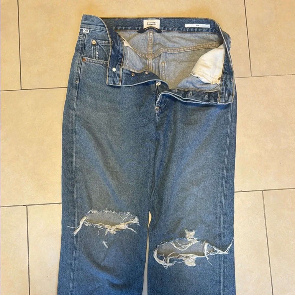 Citizens of Humanity Eva High Rise Distressed Blue Jeans size 27 - Picture 4 of 12